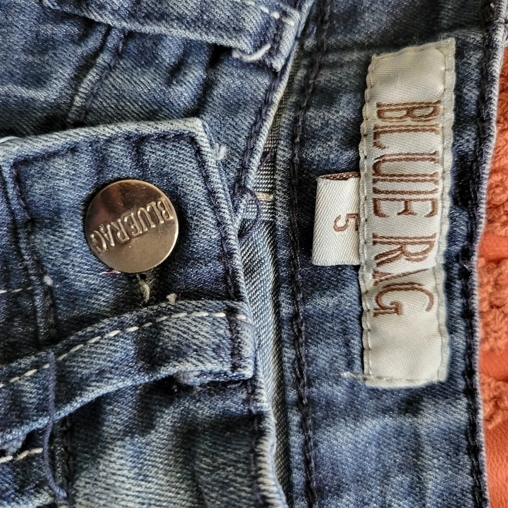 Blue Rag 5 Blue Jeans Denim Little Boys Medium Dark Wash Embroidered Pockets